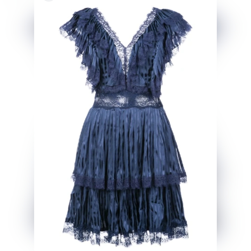 NWT Alice + Olivia Navy Lace Mini Dress
